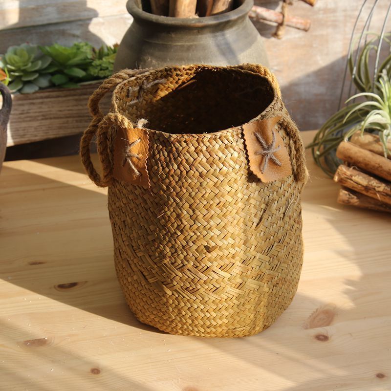 Harvest Haven Woven Straw Basket