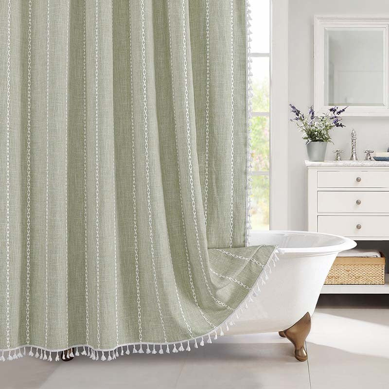 EarthWeave Jacquard Linen Shower Curtain