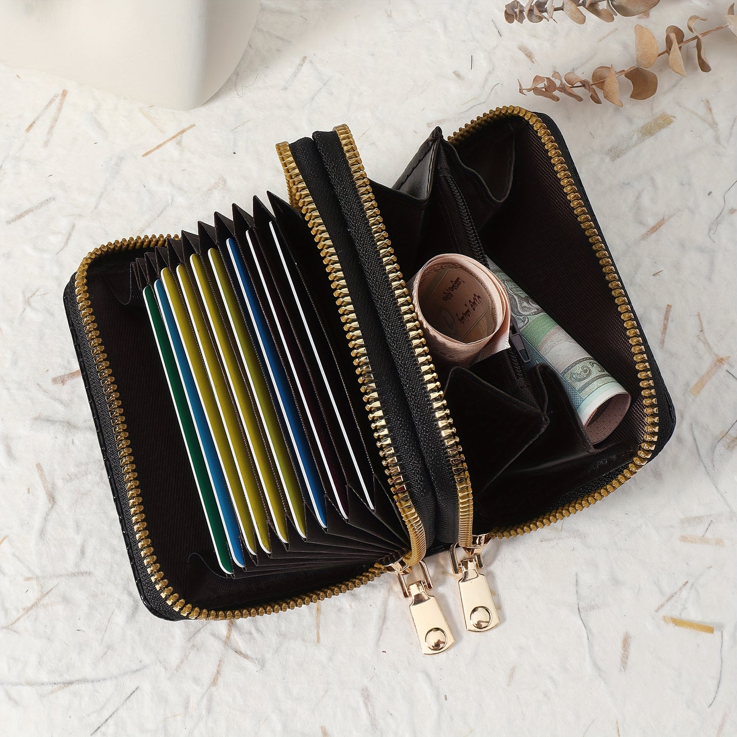 CrocCharm Double-Zip Wallet