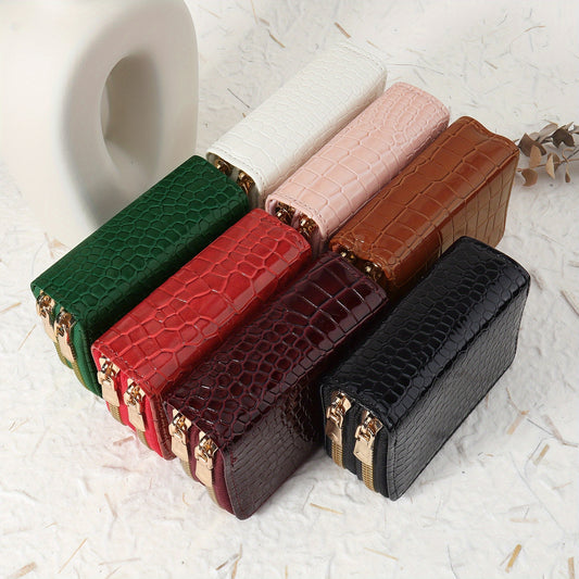 CrocCharm Double-Zip Wallet