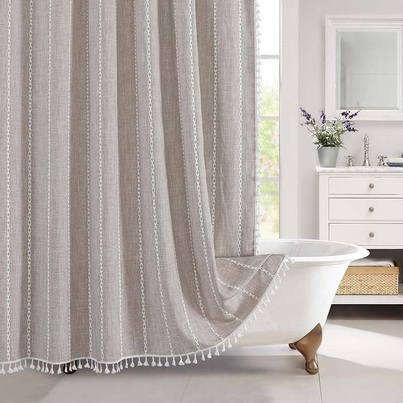 EarthWeave Jacquard Linen Shower Curtain