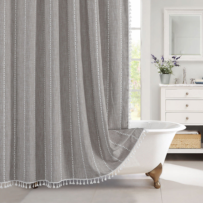 EarthWeave Jacquard Linen Shower Curtain