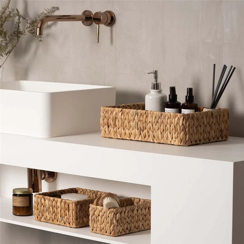 WovenNest 3-Pack Wicker Storage Basket Set