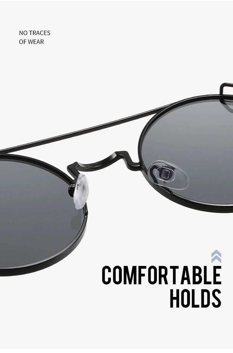 Old Metal Steampunk Flip Sunglasses