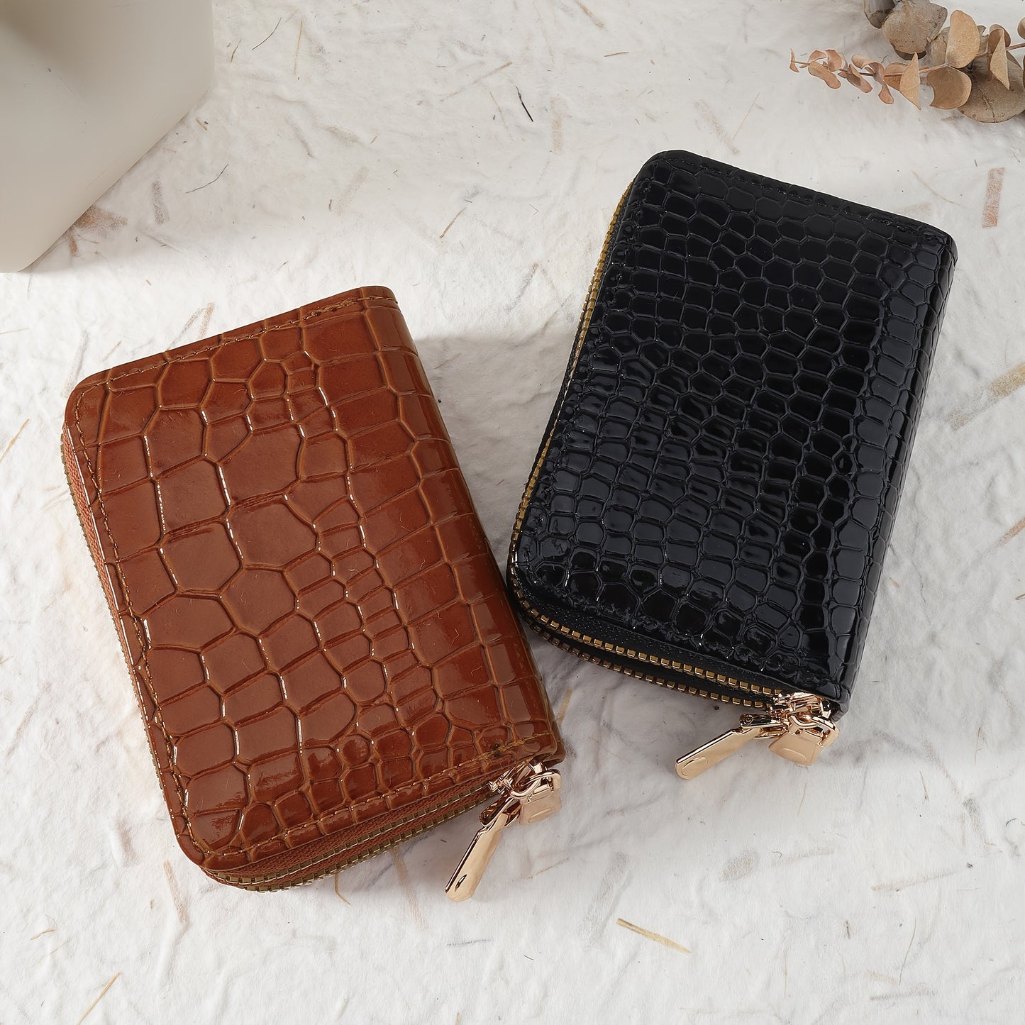 CrocCharm Double-Zip Wallet