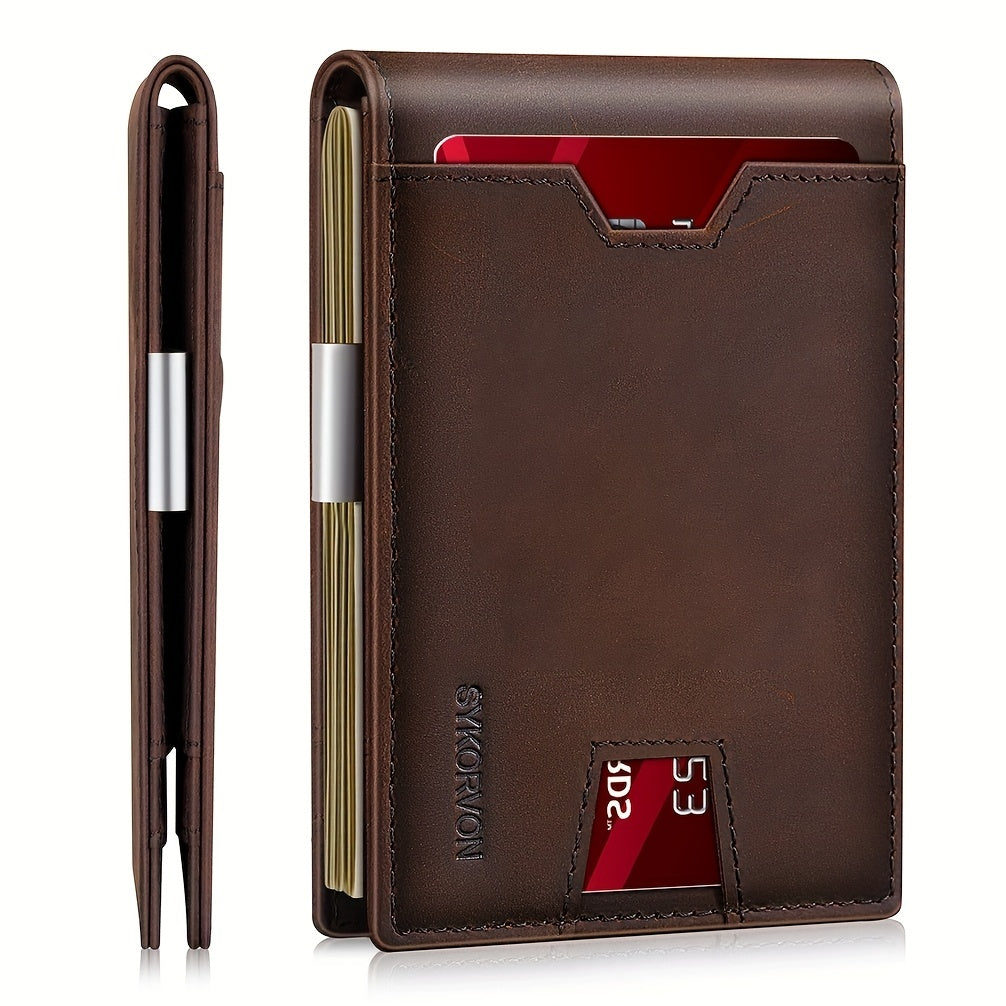 SecureFold Genuine Leather RFID Bifold Wallet