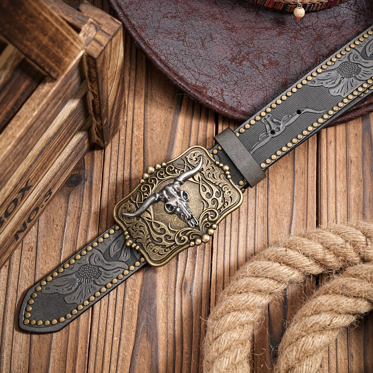 Skull Rider Western Belt