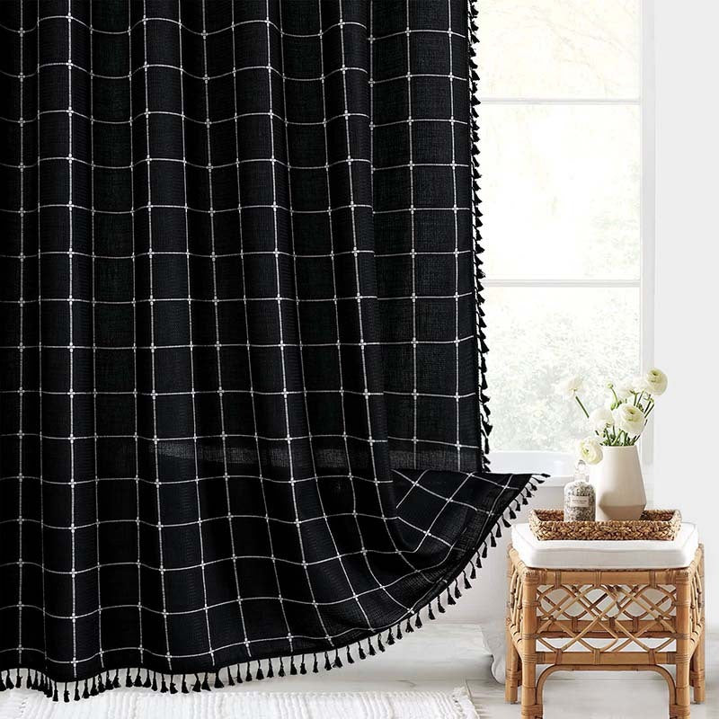 EarthWeave Jacquard Linen Shower Curtain