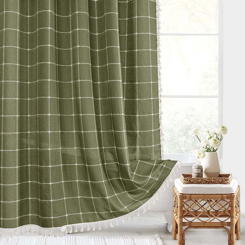 EarthWeave Jacquard Linen Shower Curtain