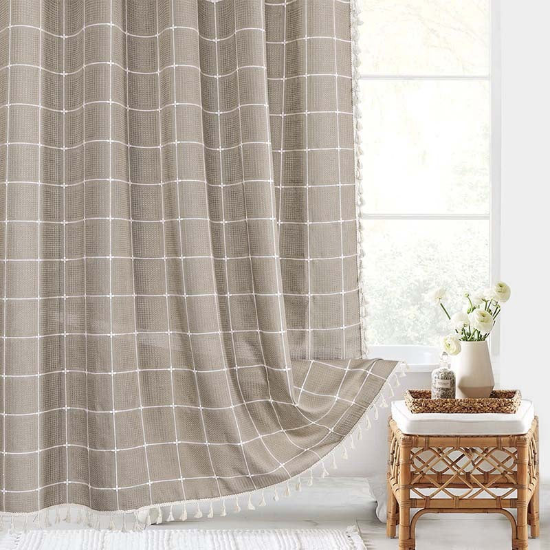 EarthWeave Jacquard Linen Shower Curtain