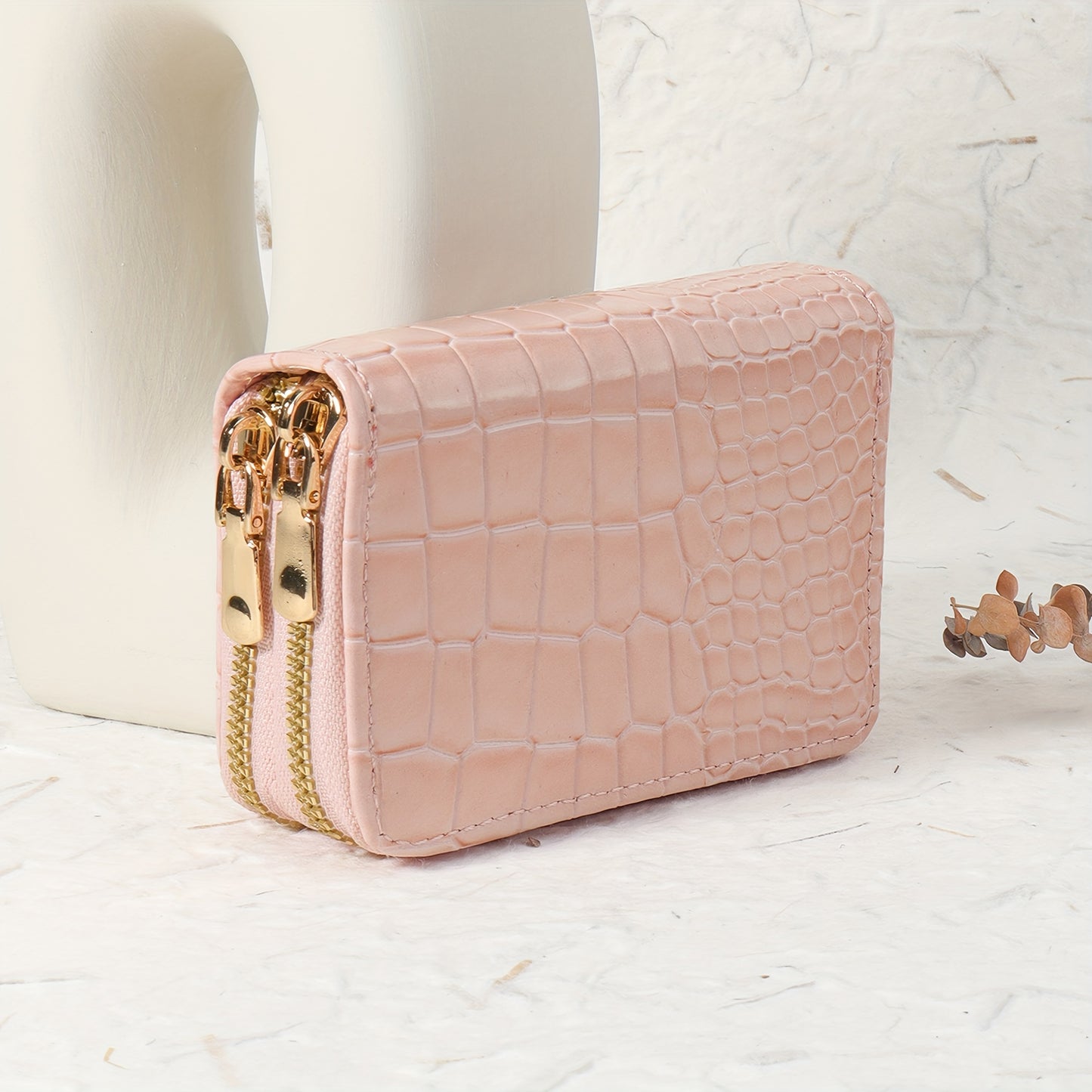 CrocCharm Double-Zip Wallet
