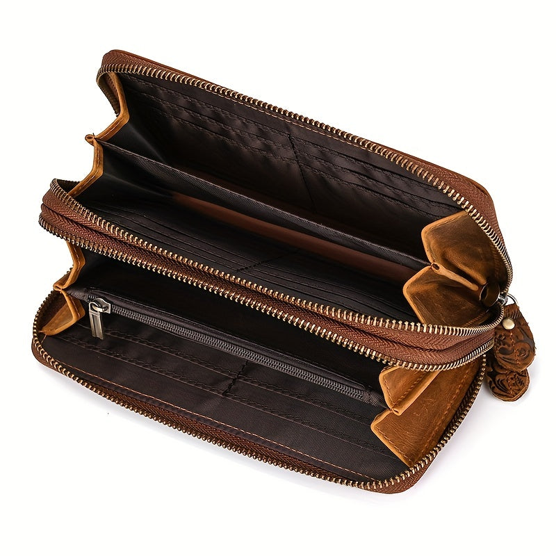 FloraLux Premium Vintage Leather Wallet