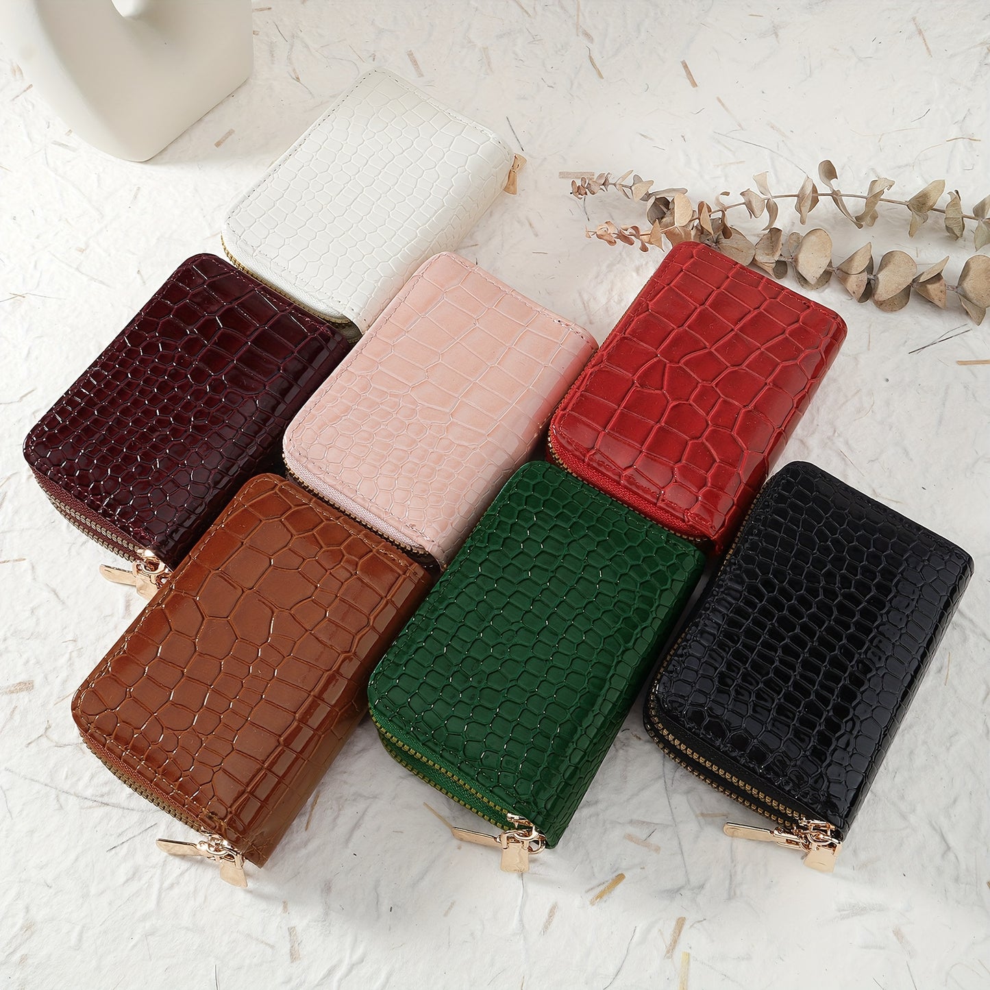CrocCharm Double-Zip Wallet