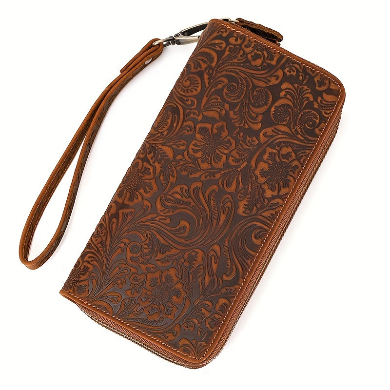 FloraLux Premium Vintage Leather Wallet
