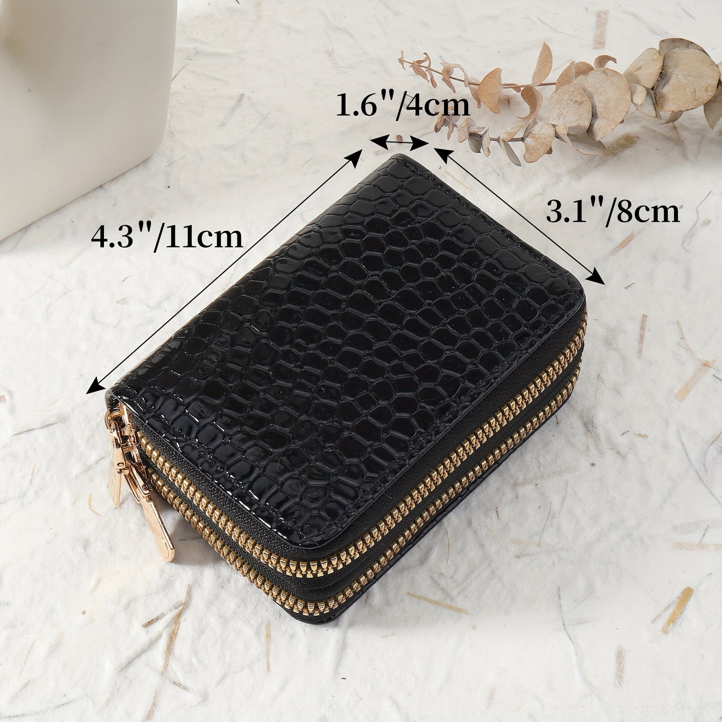 CrocCharm Double-Zip Wallet