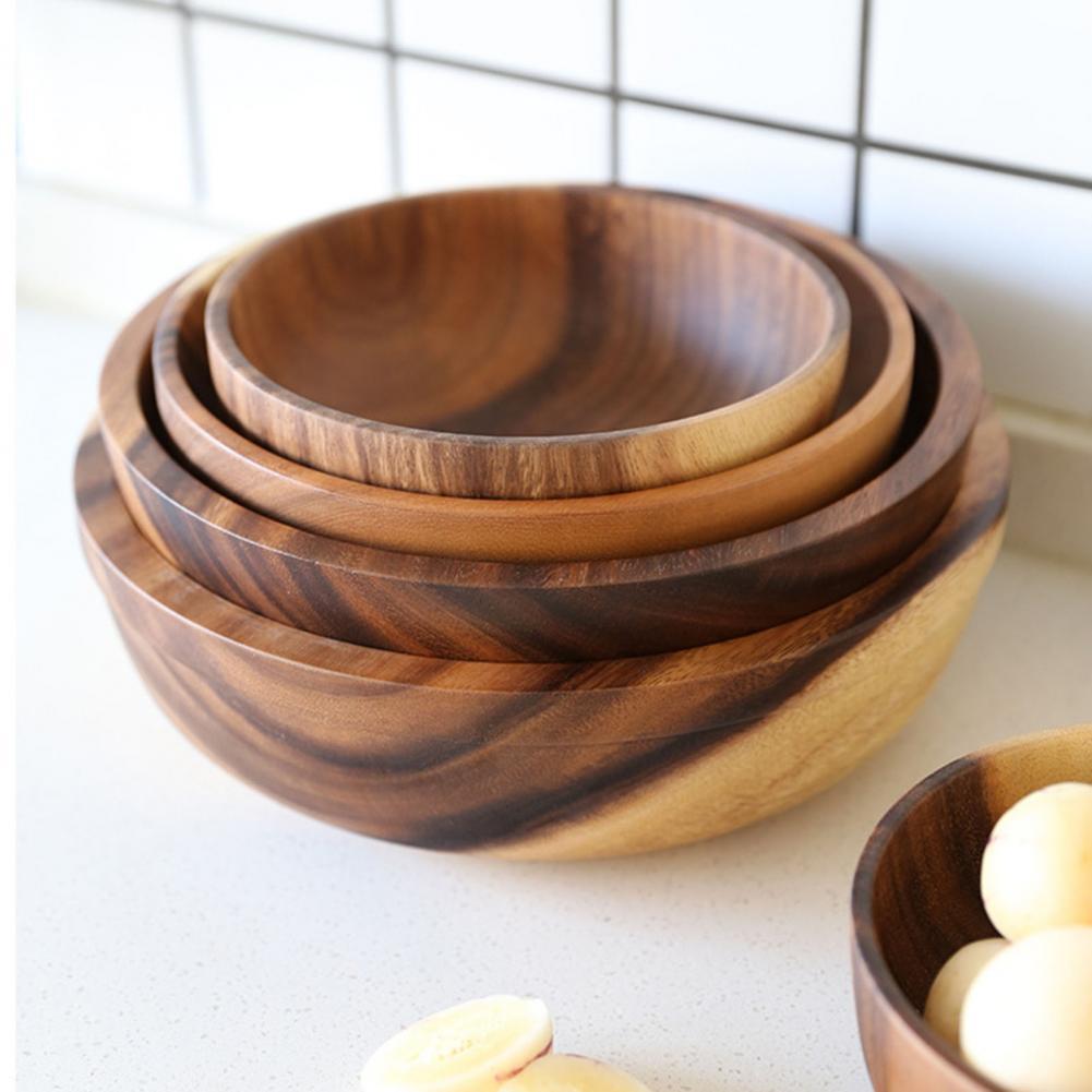 RusticHarvest Natural Wooden Bowl Set