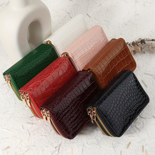 CrocCharm Double-Zip Wallet