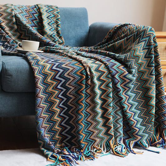 BohoDream Cross-Knit Sofa & Nap Blanket