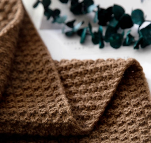 NordicNest Fringed Knit Wool Blanket