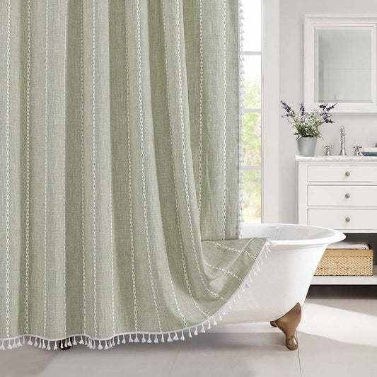 EarthWeave Jacquard Linen Shower Curtain