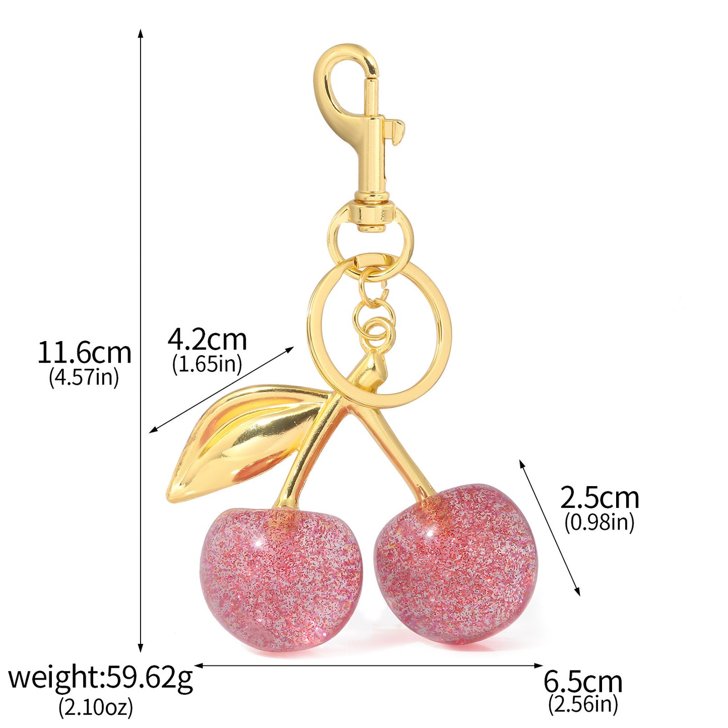CherryBliss Crystal Glitter Keychain