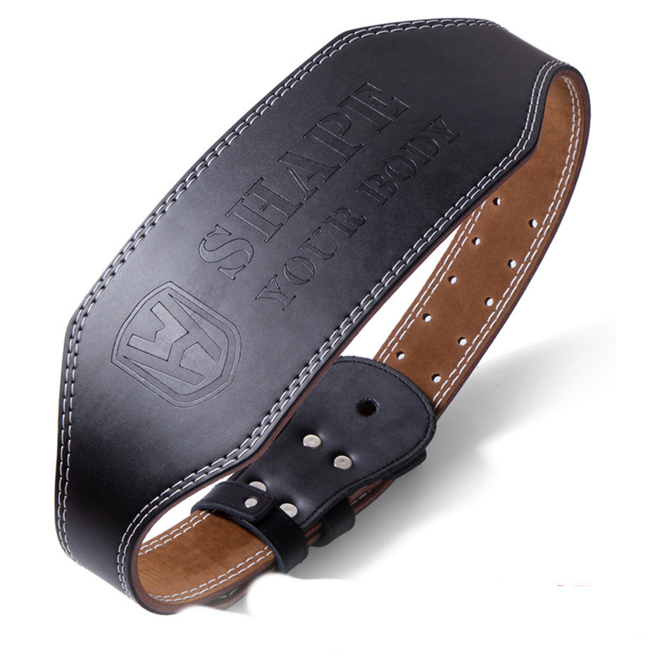 Cowhide Leather Weightlifting Belt – Heavy-Duty Core Support for Men & Women