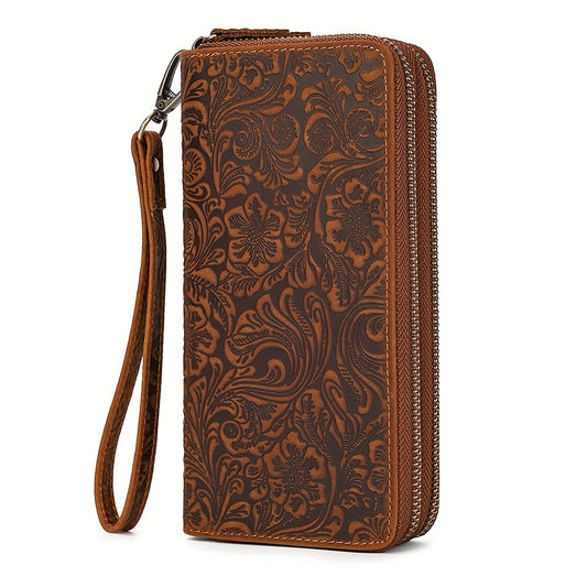 FloraLux Premium Vintage Leather Wallet