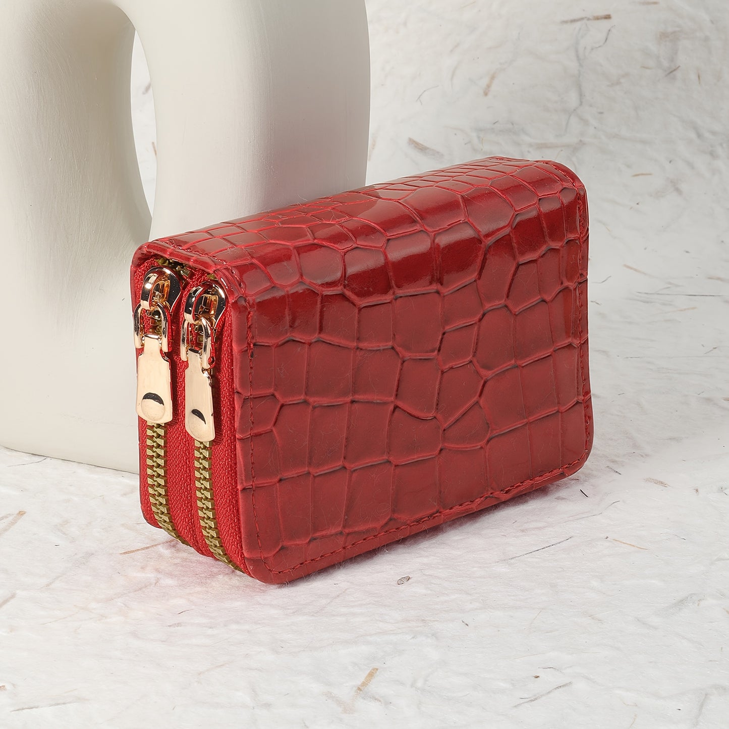 CrocCharm Double-Zip Wallet