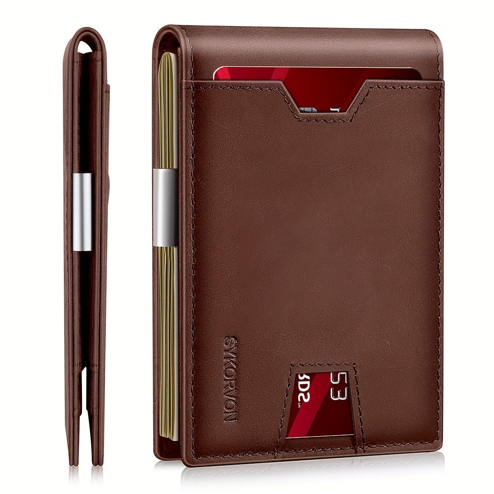 SecureFold Genuine Leather RFID Bifold Wallet