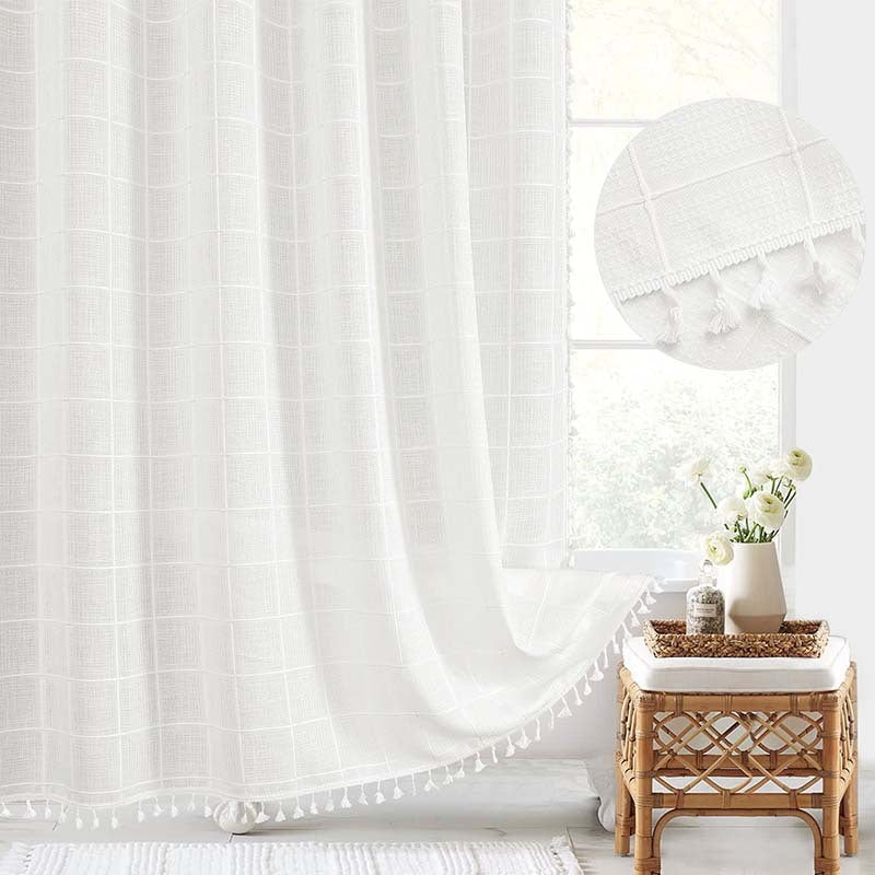 EarthWeave Jacquard Linen Shower Curtain