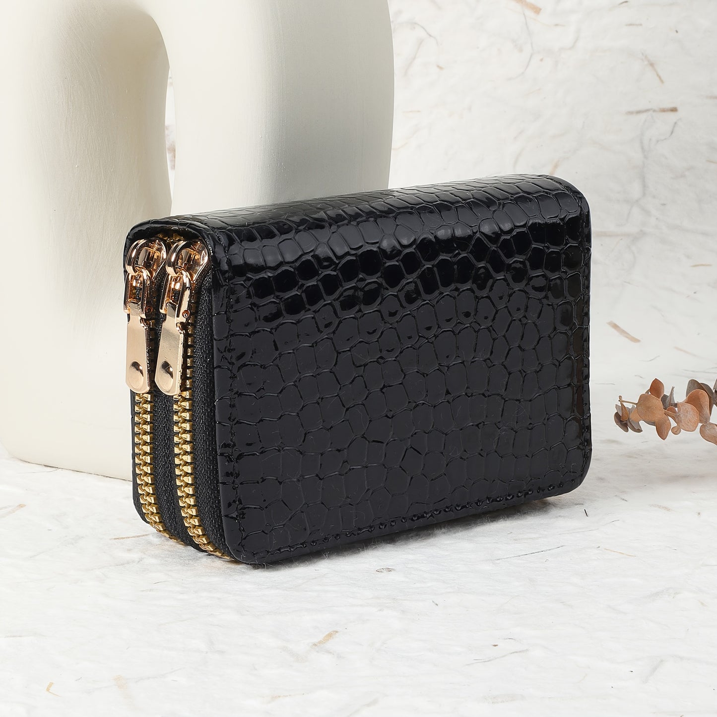 CrocCharm Double-Zip Wallet