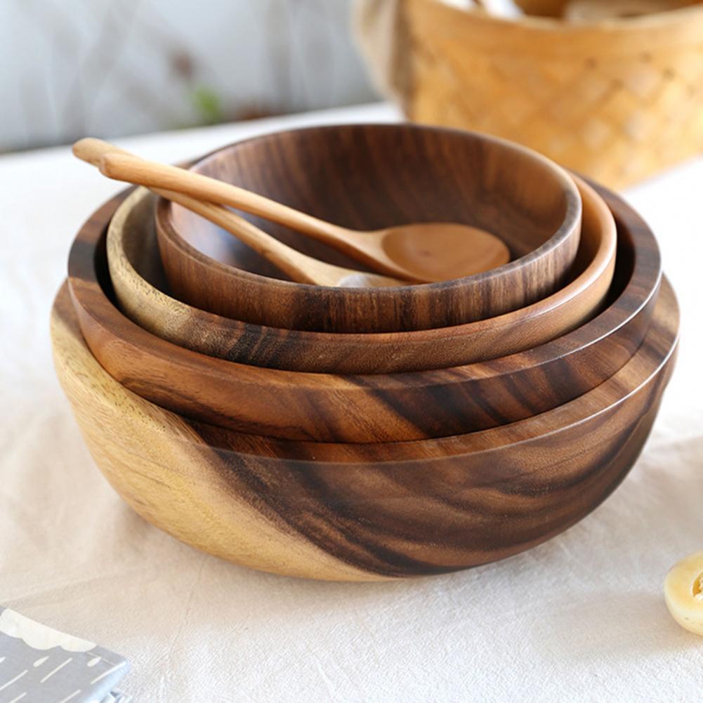 RusticHarvest Natural Wooden Bowl Set