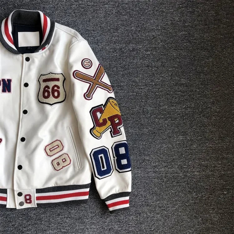 Patchwork Letterman-Style Jacket