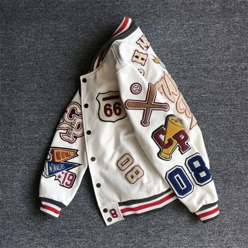 Patchwork Letterman-Style Jacket