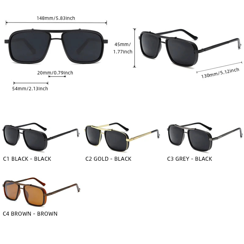 Retro Metal Steampunk Sunglasses