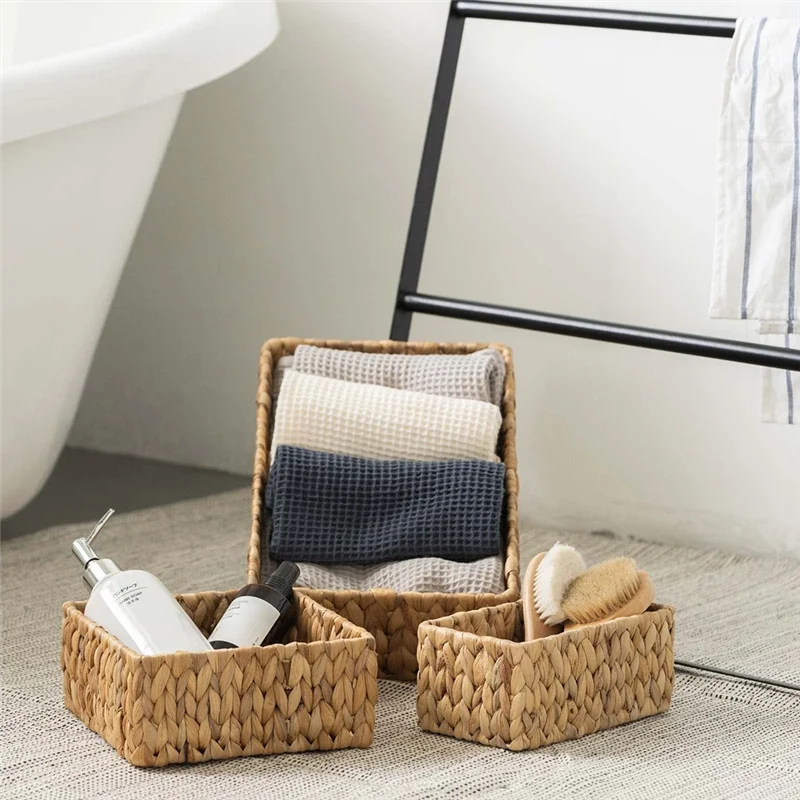 WovenNest 3-Pack Wicker Storage Basket Set