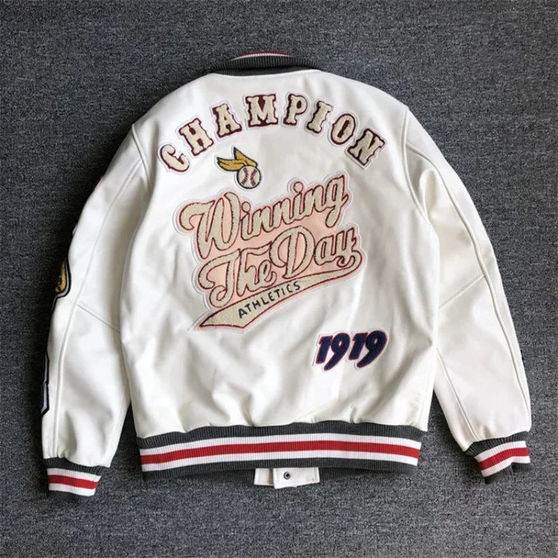 Patchwork Letterman-Style Jacket