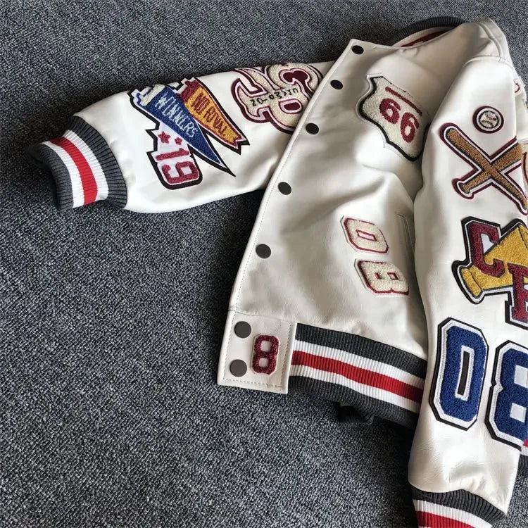 Patchwork Letterman-Style Jacket