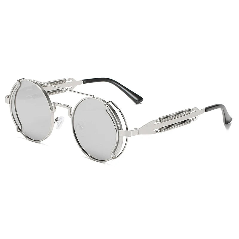 Old Metal Steampunk Flip Sunglasses