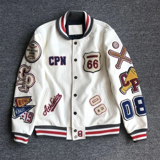 Patchwork Letterman-Style Jacket