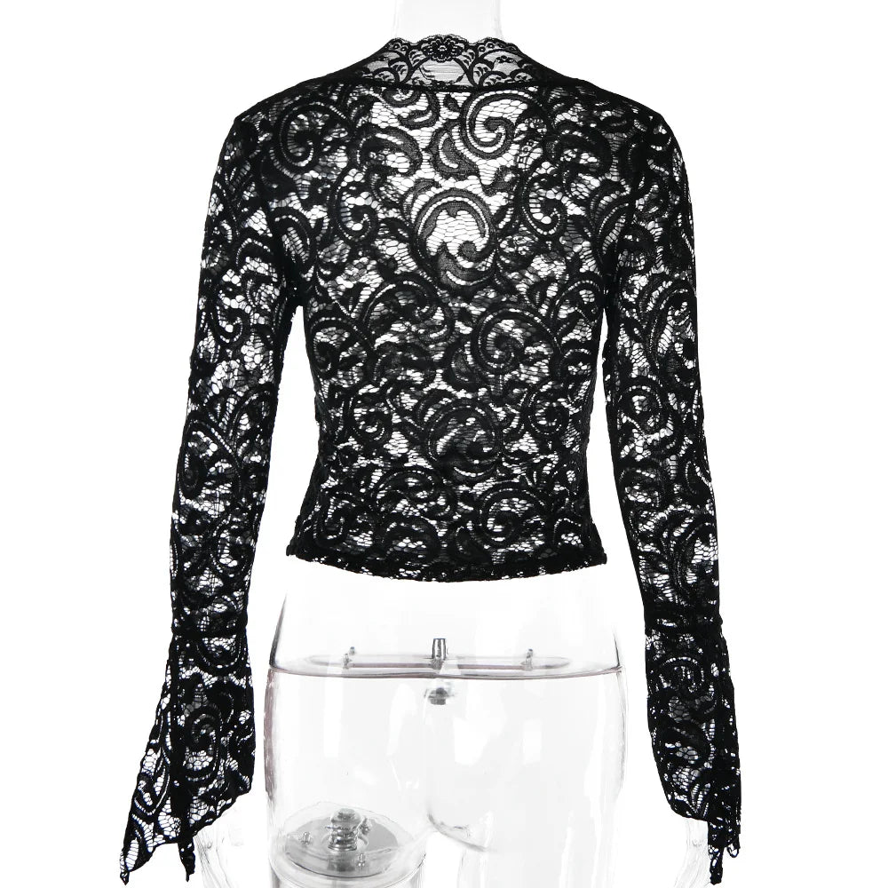 Elegant Allure V-Neck Lace Top