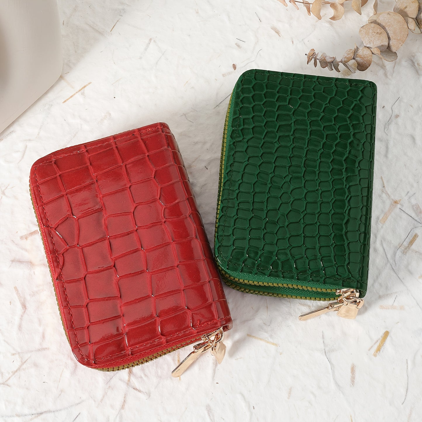 CrocCharm Double-Zip Wallet