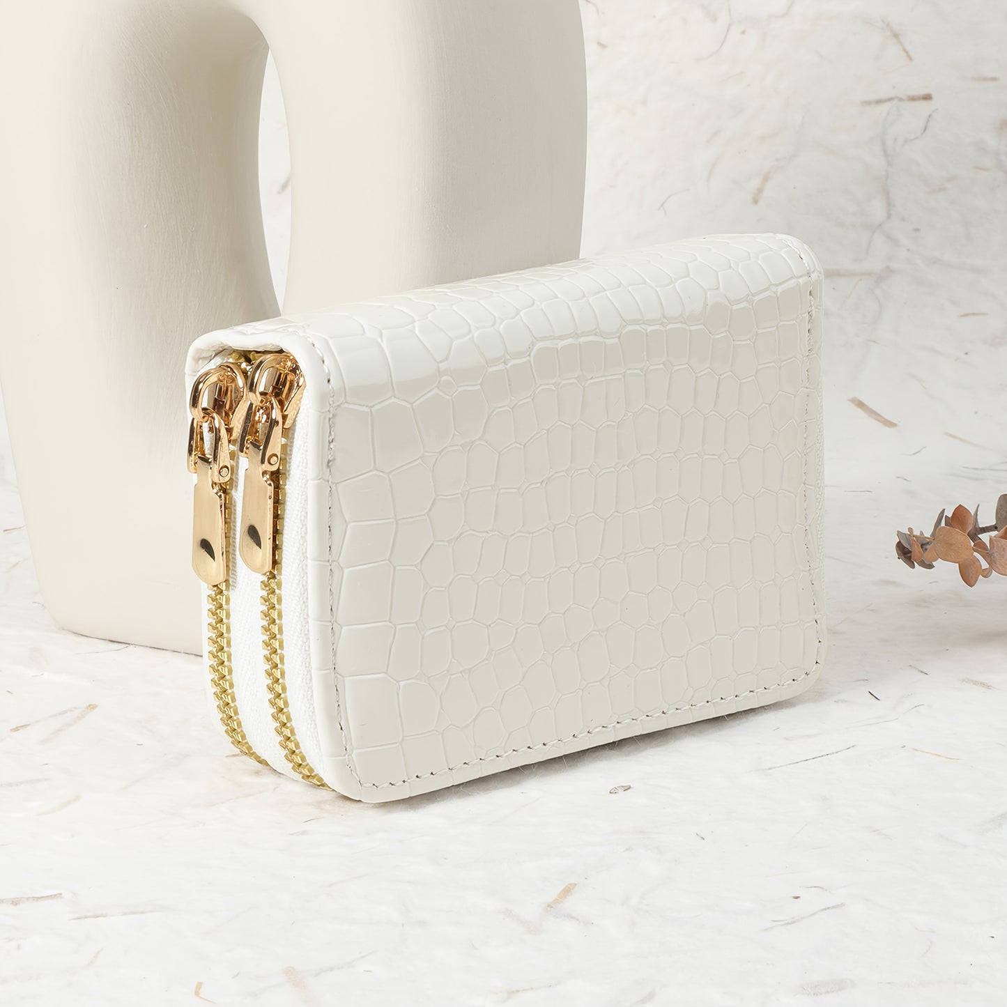 CrocCharm Double-Zip Wallet