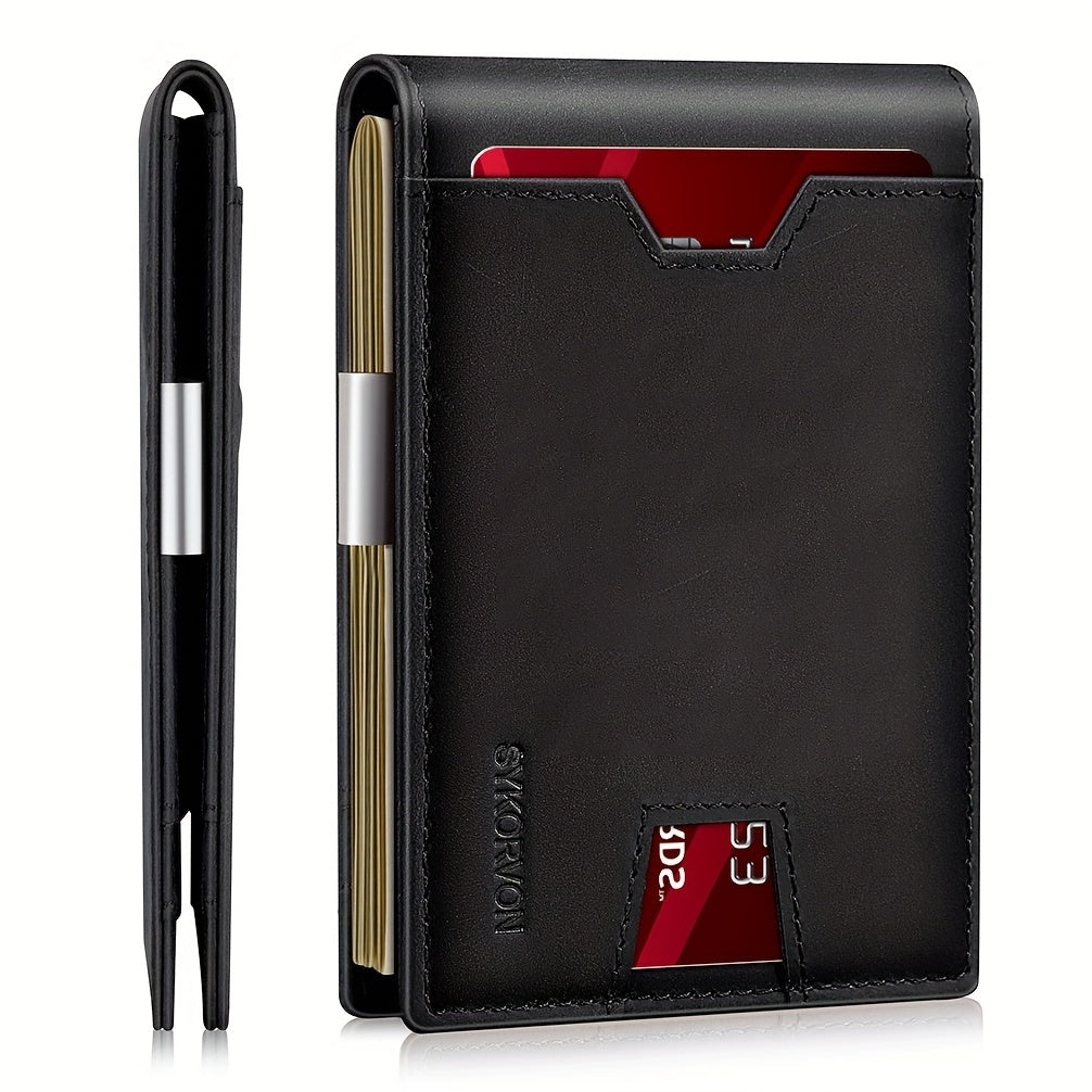 SecureFold Genuine Leather RFID Bifold Wallet