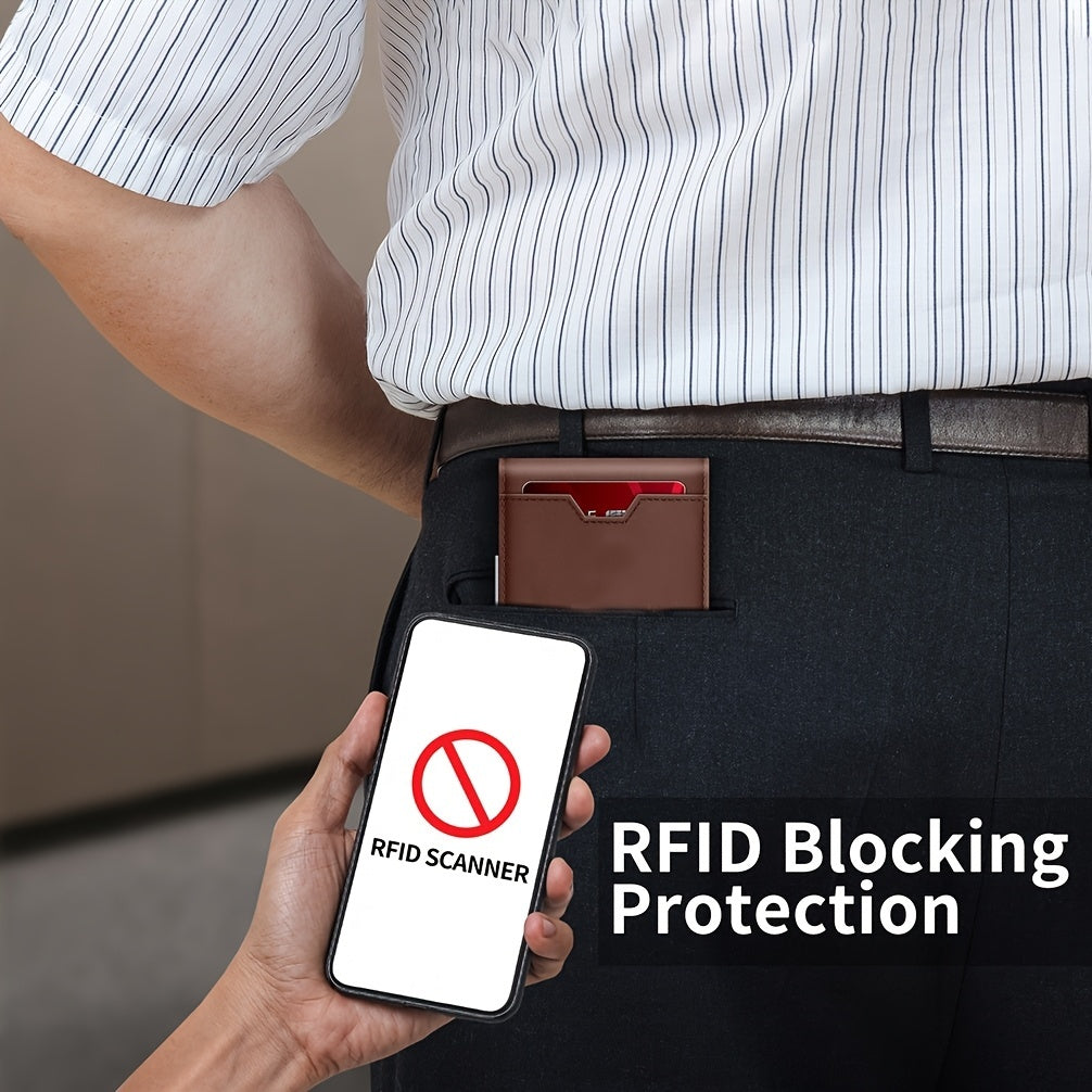 SecureFold Genuine Leather RFID Bifold Wallet